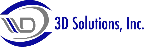 Professional 3D Solutions Inc logo with modern design elements.