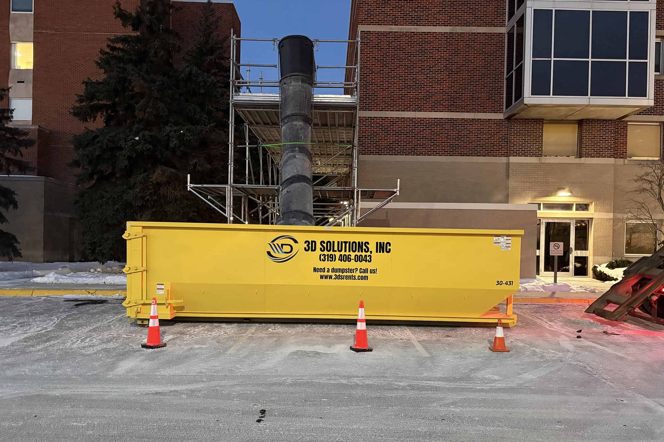 Mobile air filtration unit for construction site in service area.
